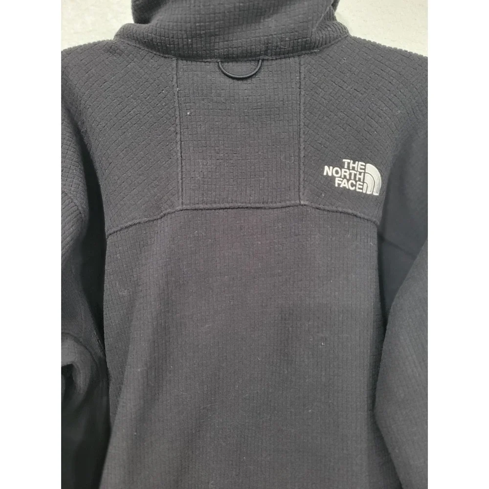 The North Face Mens Black Full Zip Grid Fleece Jacket Size Medium M Textured #23